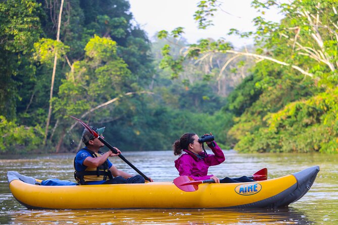 4 Day Tambopata Jungle Tour with Local Guide - Day 1: Canopy Walk, Zip Lining, Kayaking, Monkey Island, Sunset, and Night Caimans