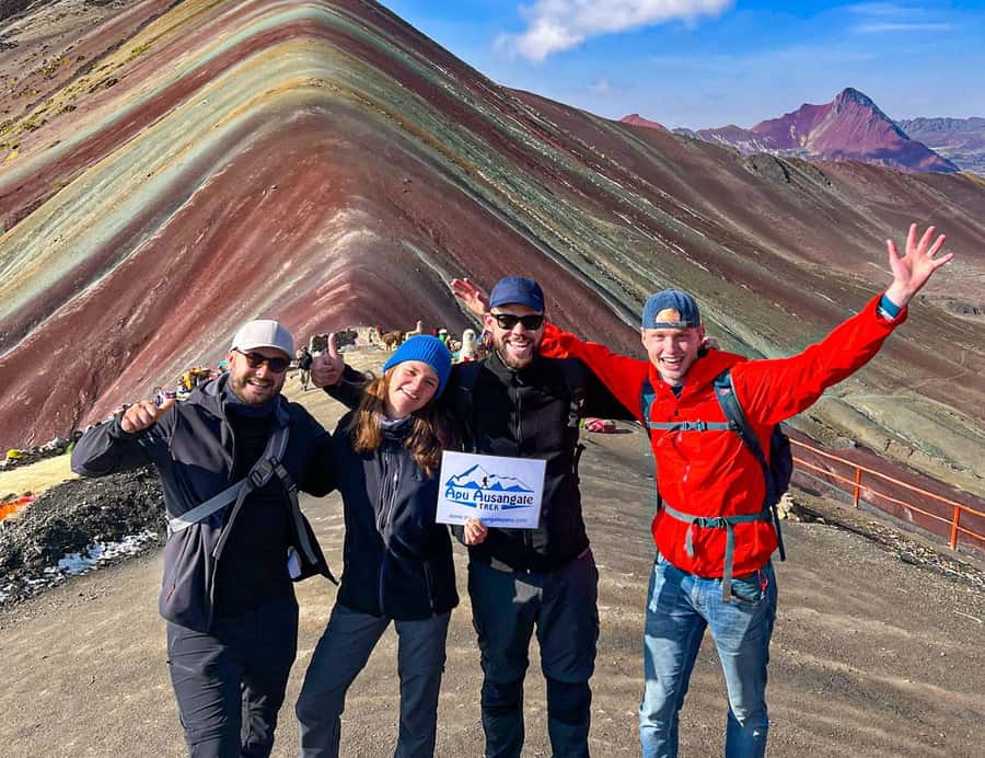 From Cusco: Full Day Rainbow Mountain + Red Valley | PRIVATE - Summit time at Vinicunca: get your photos, then slow down
