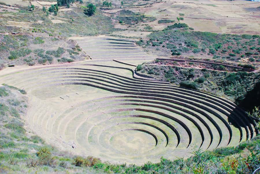 From Cusco:Chinchero, Moray, Maras, Ollantaytambo with lunch - Moray’s circular terraces: agriculture as Inca engineering