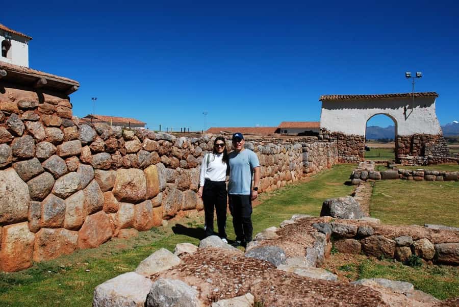 From Cusco:Chinchero, Moray, Maras, Ollantaytambo with lunch - Chinchero textiles and the Inca walls plus church mix