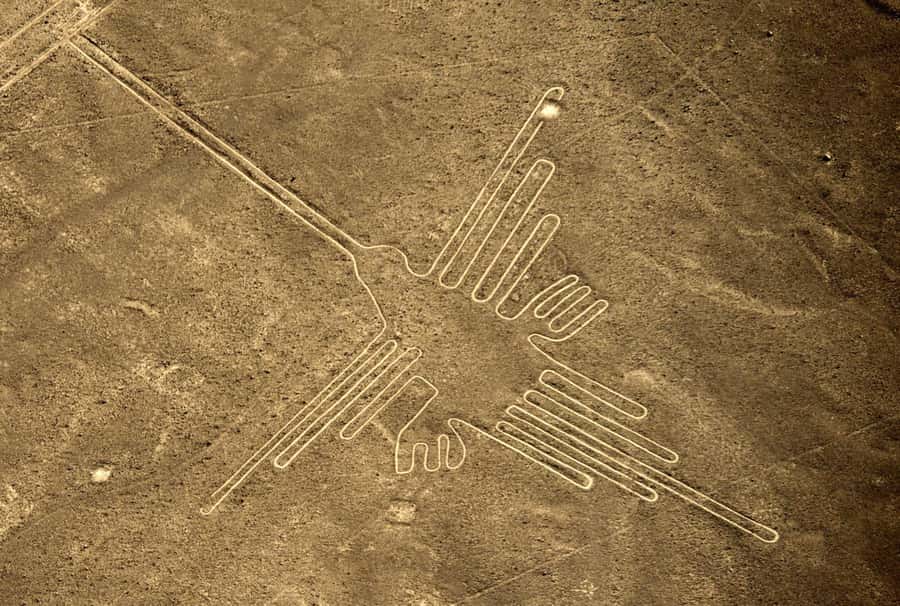 From Nazca: Flight in a light aircraft over the Nazca Lines - 13 important Nazca lines: animals, plants, and human-like figures from above