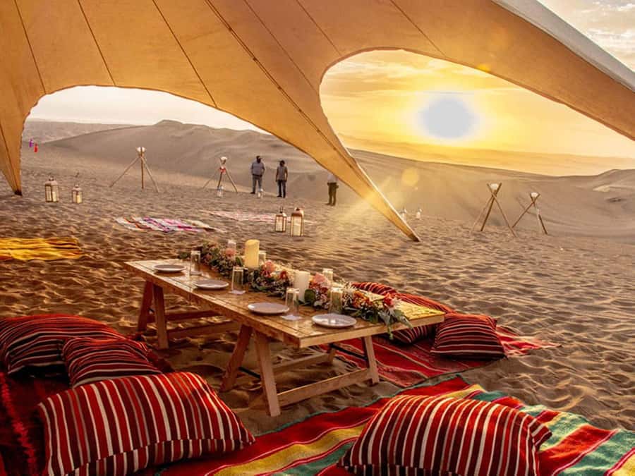 Ica | Huacachina: Desert Glamping | Night Under the Stars - Huacachina Lagoon Stop: Palm Trees First, Then Off-Road