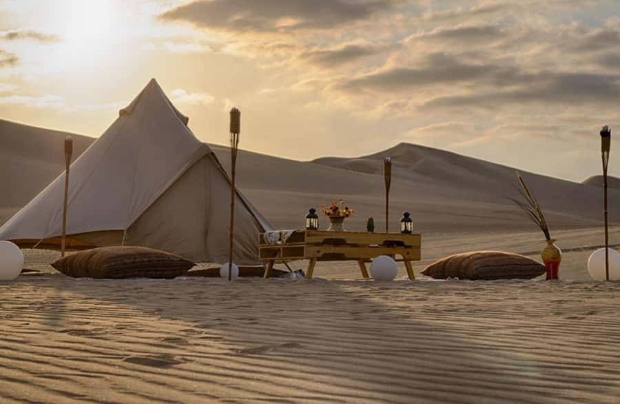 Ica | Huacachina: Desert Glamping | Night Under the Stars - Welcome Toast and Dinner by a Private Chef: BBQ-Style Comfort Food