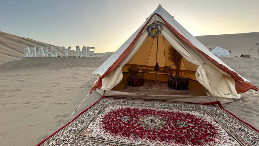 Ica | Huacachina: Desert Glamping | Night Under the Stars - Sleeping in the Dunes: Tents, Mattresses, and a Bathroom That Helps