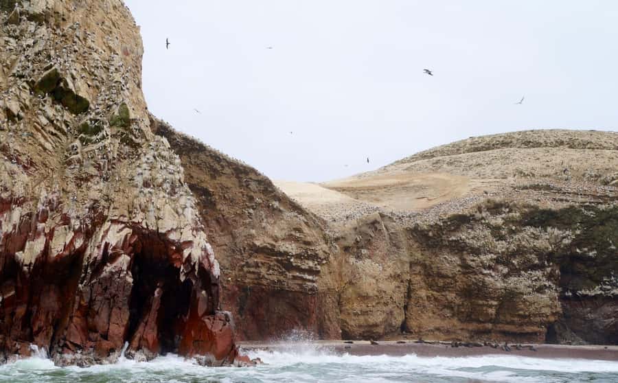 Paracas: Ballestas Islands and Candelabra of Paracas Boat - The Candelabra of Paracas: a giant geoglyph off the coast